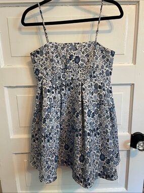 Altar'd State Blue and White Floral Mini Dress